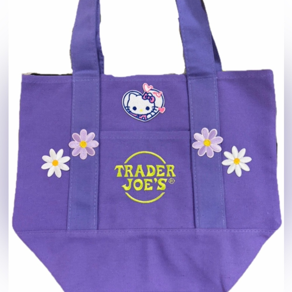NWT Custom Made Limited Edition Trader Joe’s Mini Canvas Tote Bag Hello Kitty